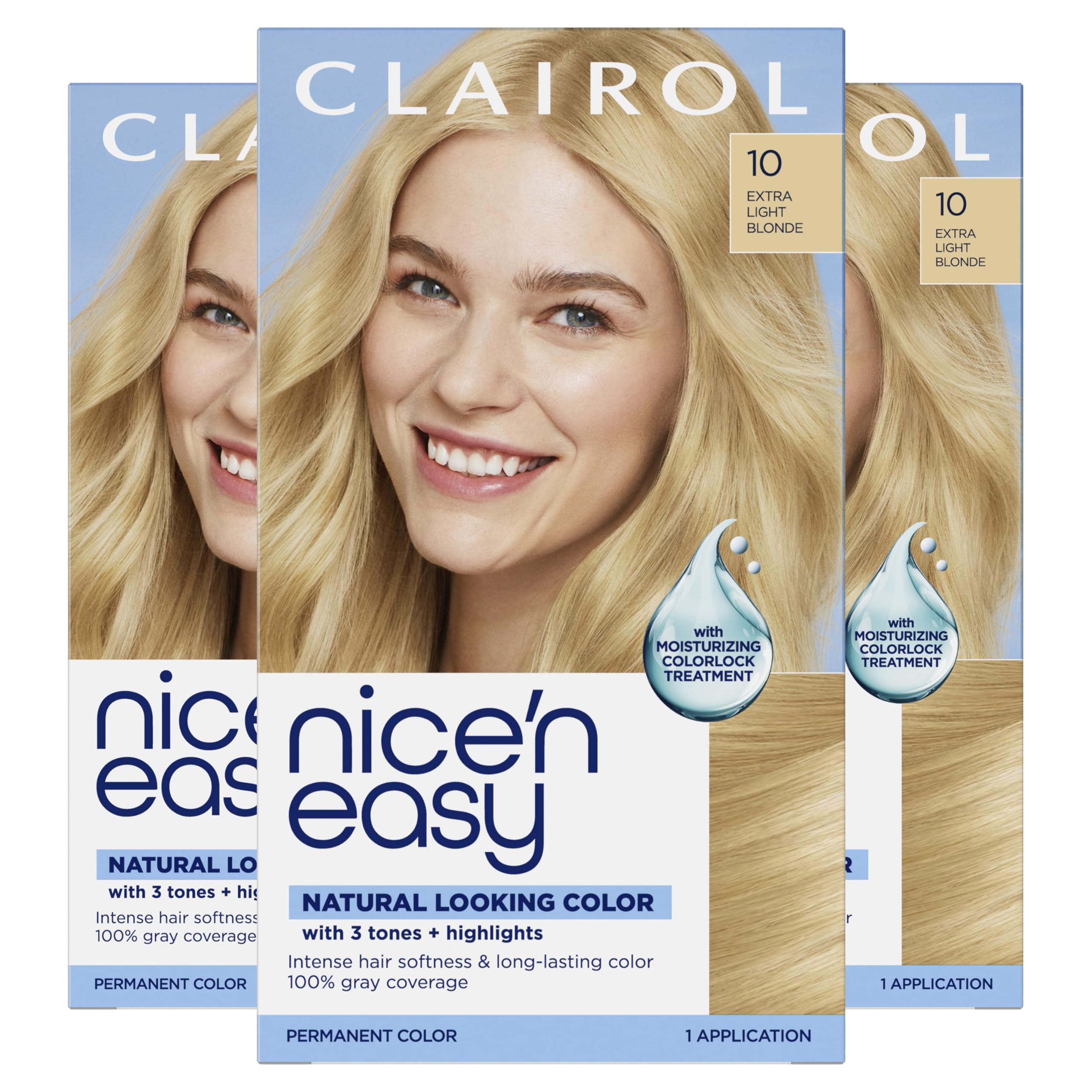 Clairol Nice'n Easy front box showing shade and benefit