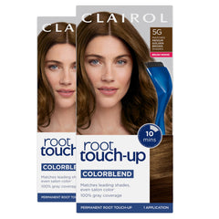 Clairol front box showing 5G medium golden brown shade and quick coverage