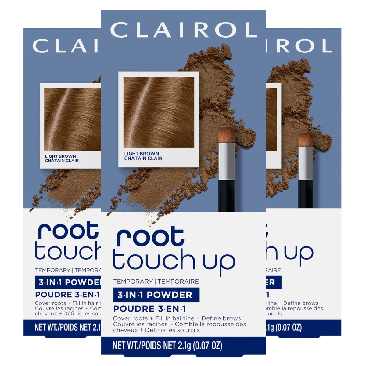 Clairol compact front view showing compact design and quick concealment