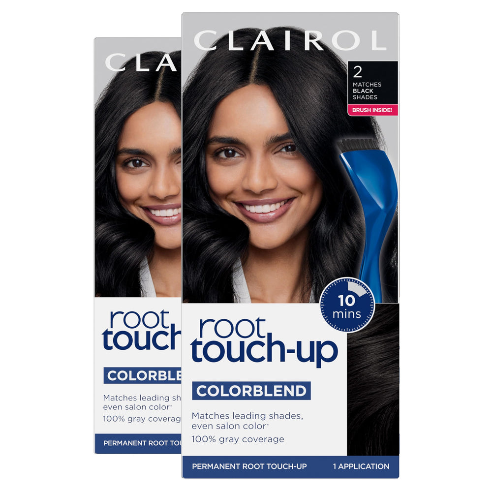 Clairol kit front packaging showing shade 2 Black and benefits