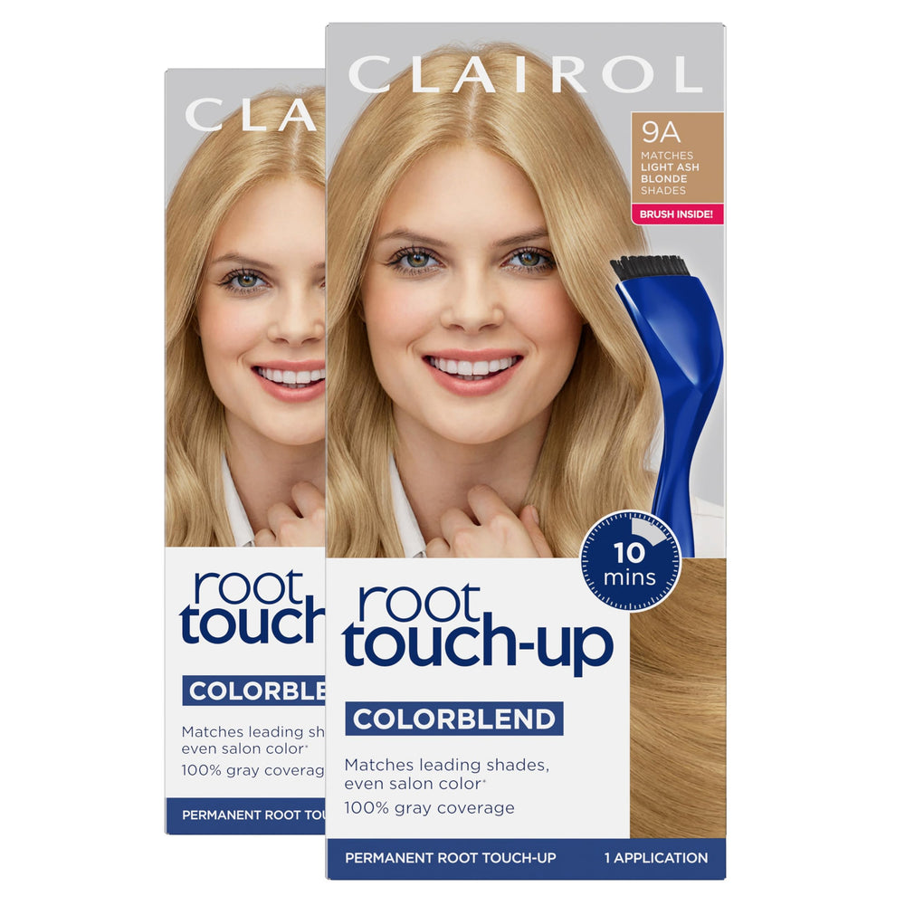 Clairol root touch-up front packaging showing kit and shade benefits