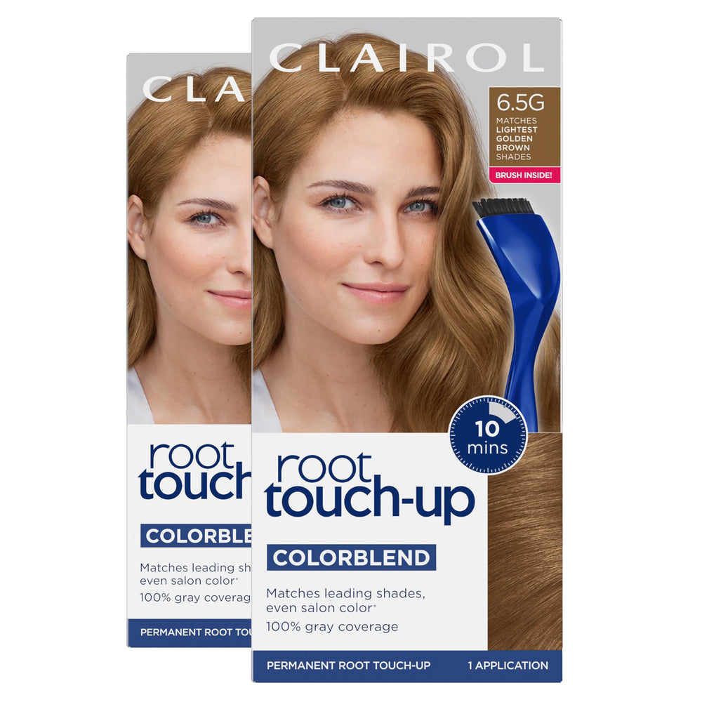 Clairol root touch-up front packaging showing kit benefits