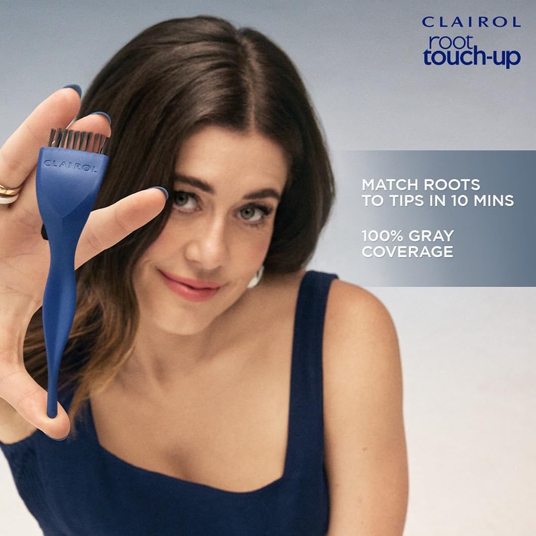 Clairol kit beside a hand showing compact size and travel benefit