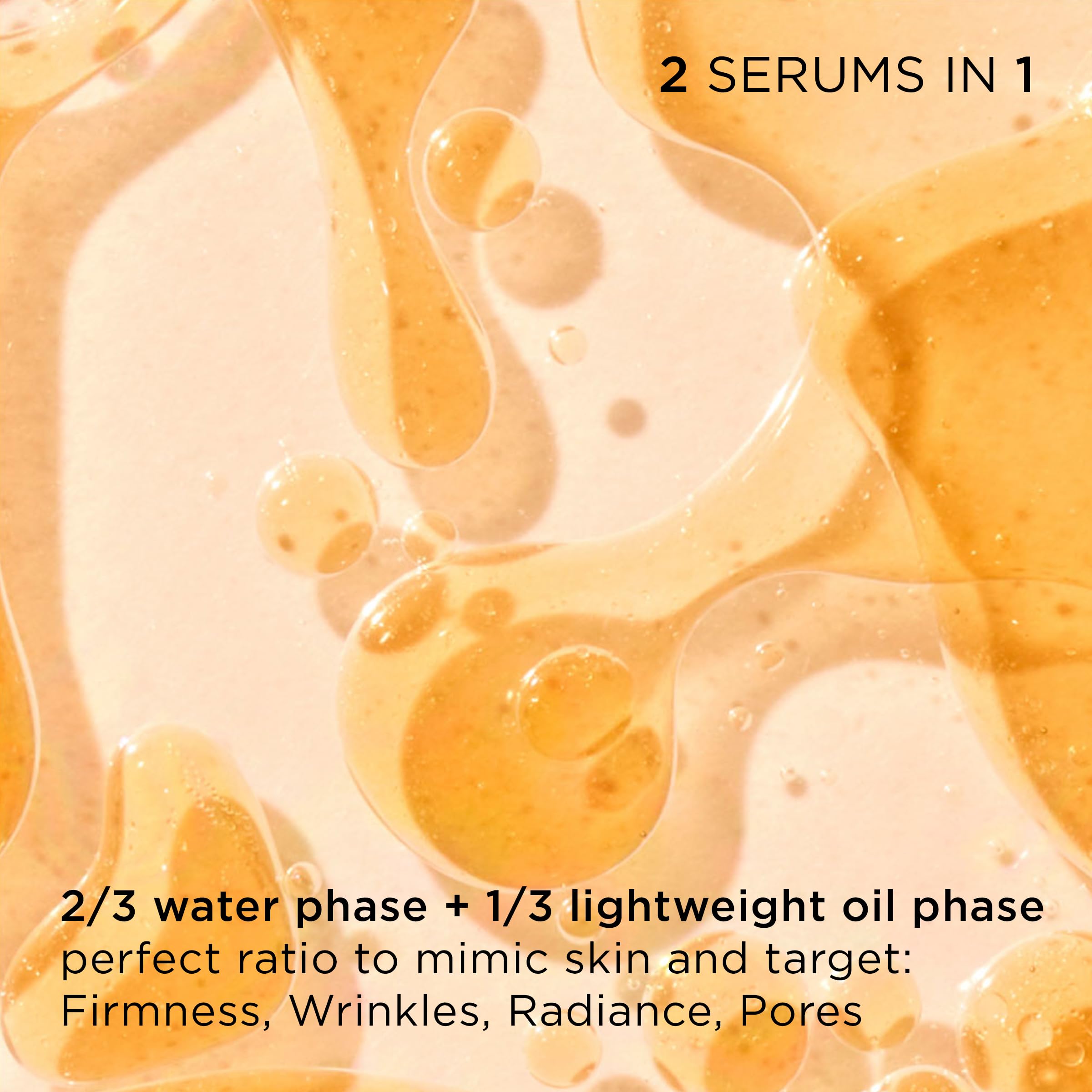 Clarins double serum light being applied to face and neck showcasing smooth finish benefit