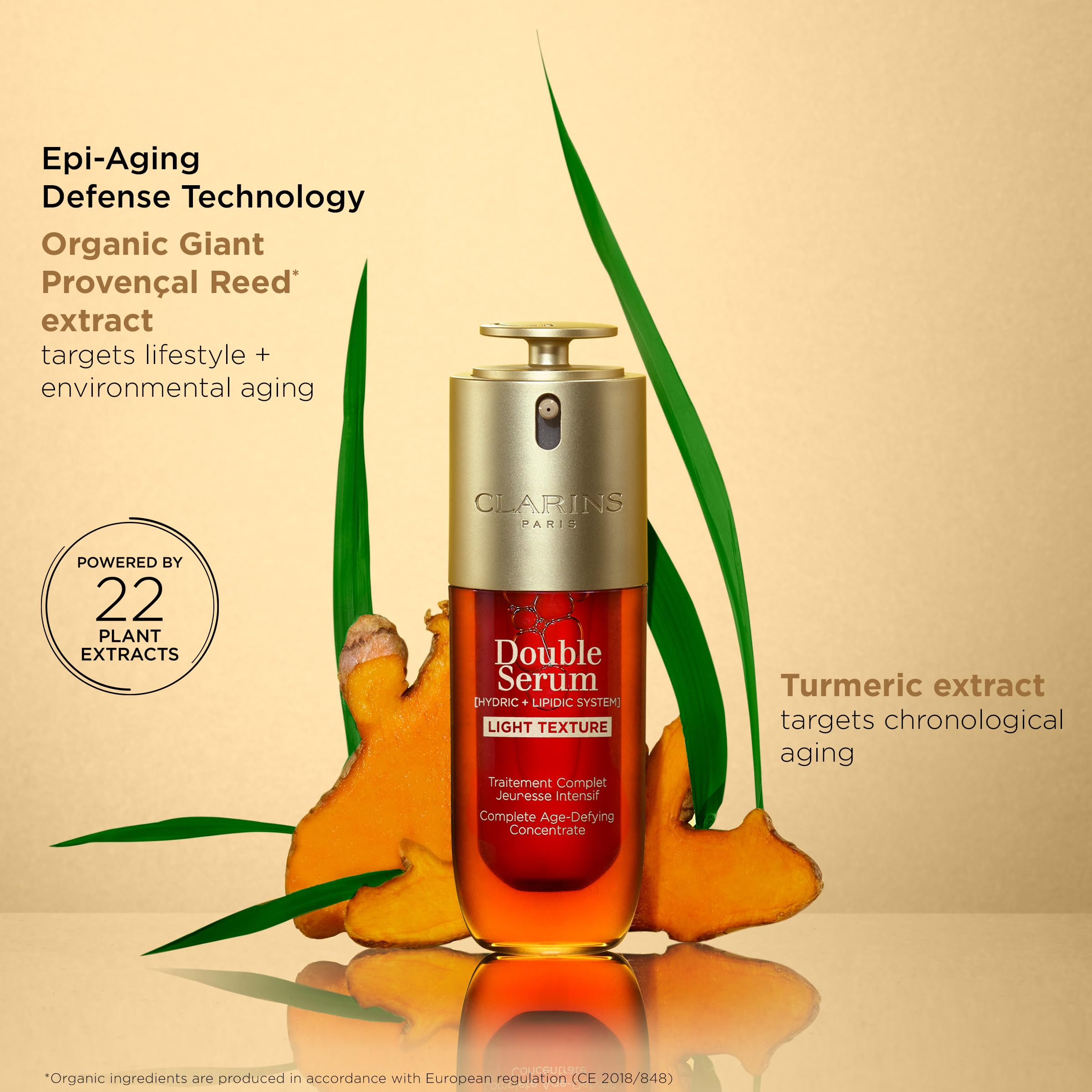 Clarins double serum light two phases mixing illustrating balanced delivery benefit