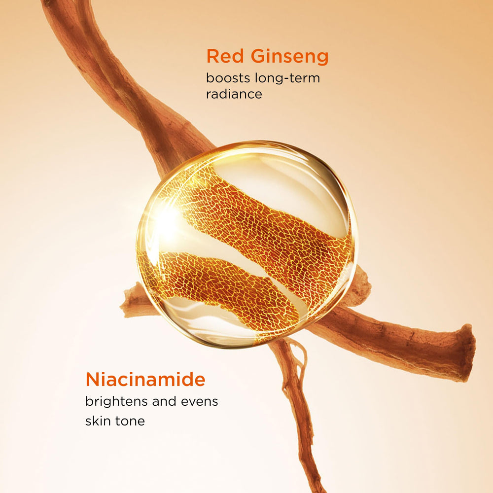 CLARINS Red Ginseng ingredient shot representing revitalizing benefit