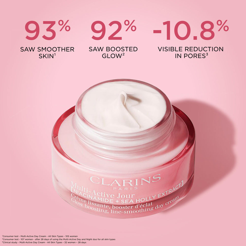 CLARINS close-up of cream texture highlighting smooth absorption benefit