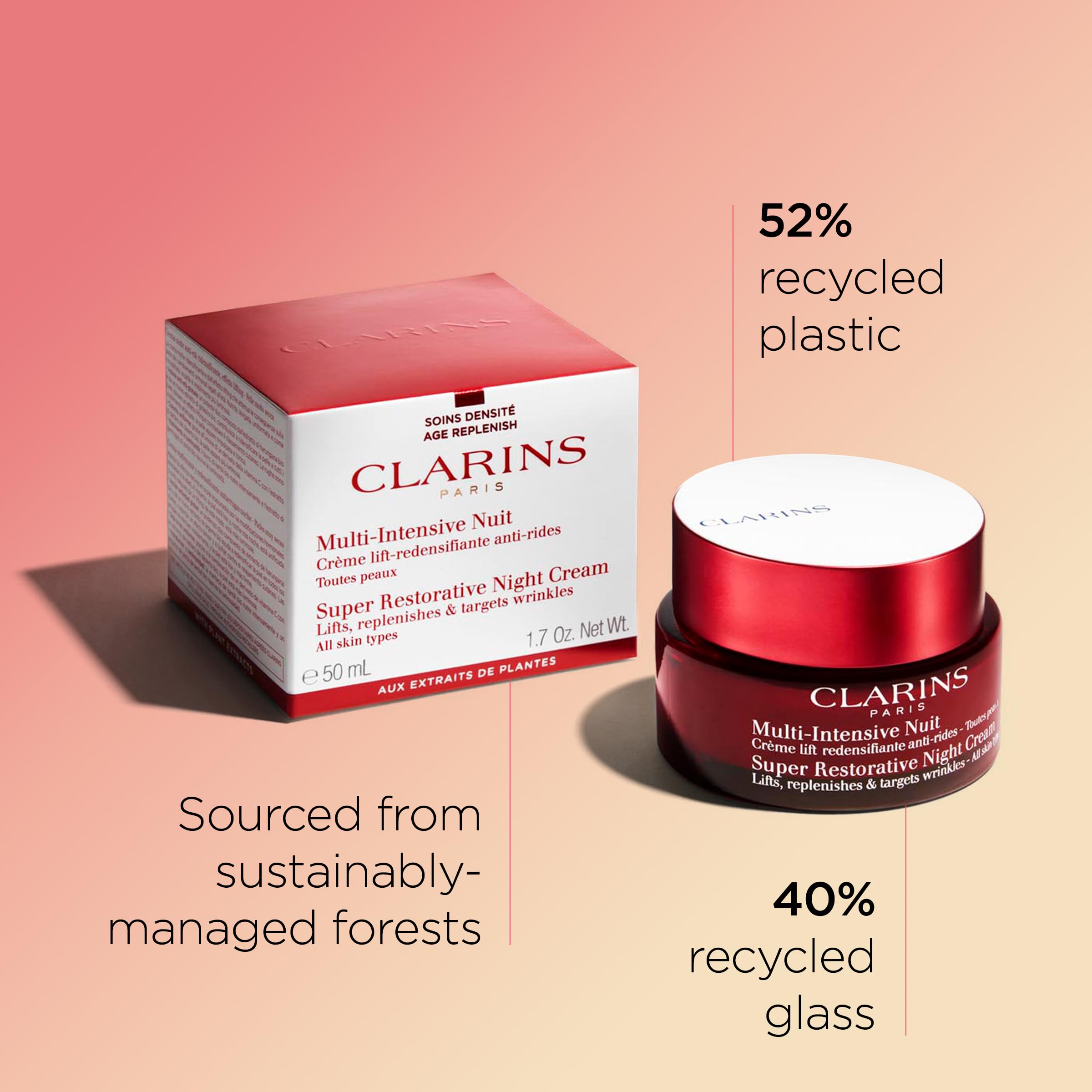 CLARINS night cream placed on bathroom shelf in lifestyle setting for routine ease