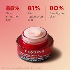 CLARINS texture close-up highlighting creamy formula for rich overnight hydration