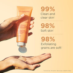 CLARINS close-up of plant-based microbeads texture for gentle exfoliation