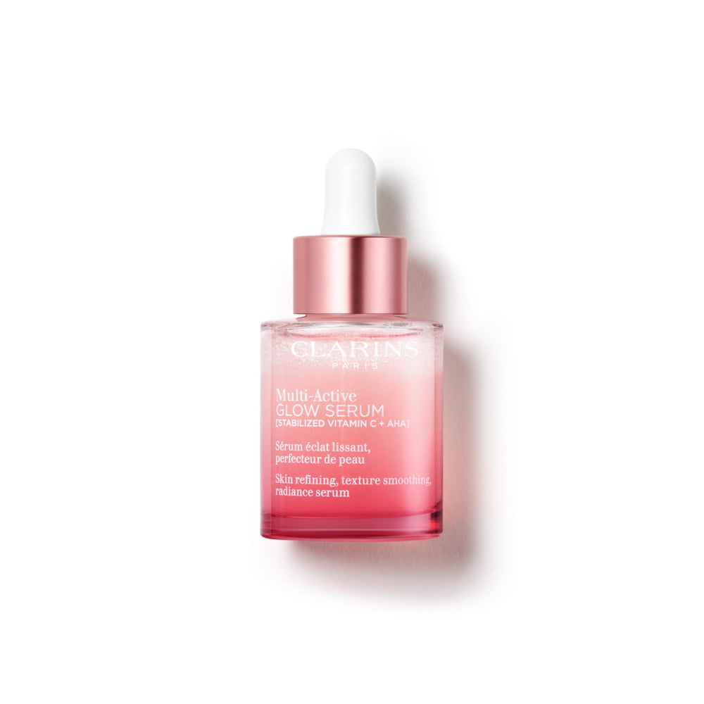 Clarins front bottle view showing label and product identity for easy recognition