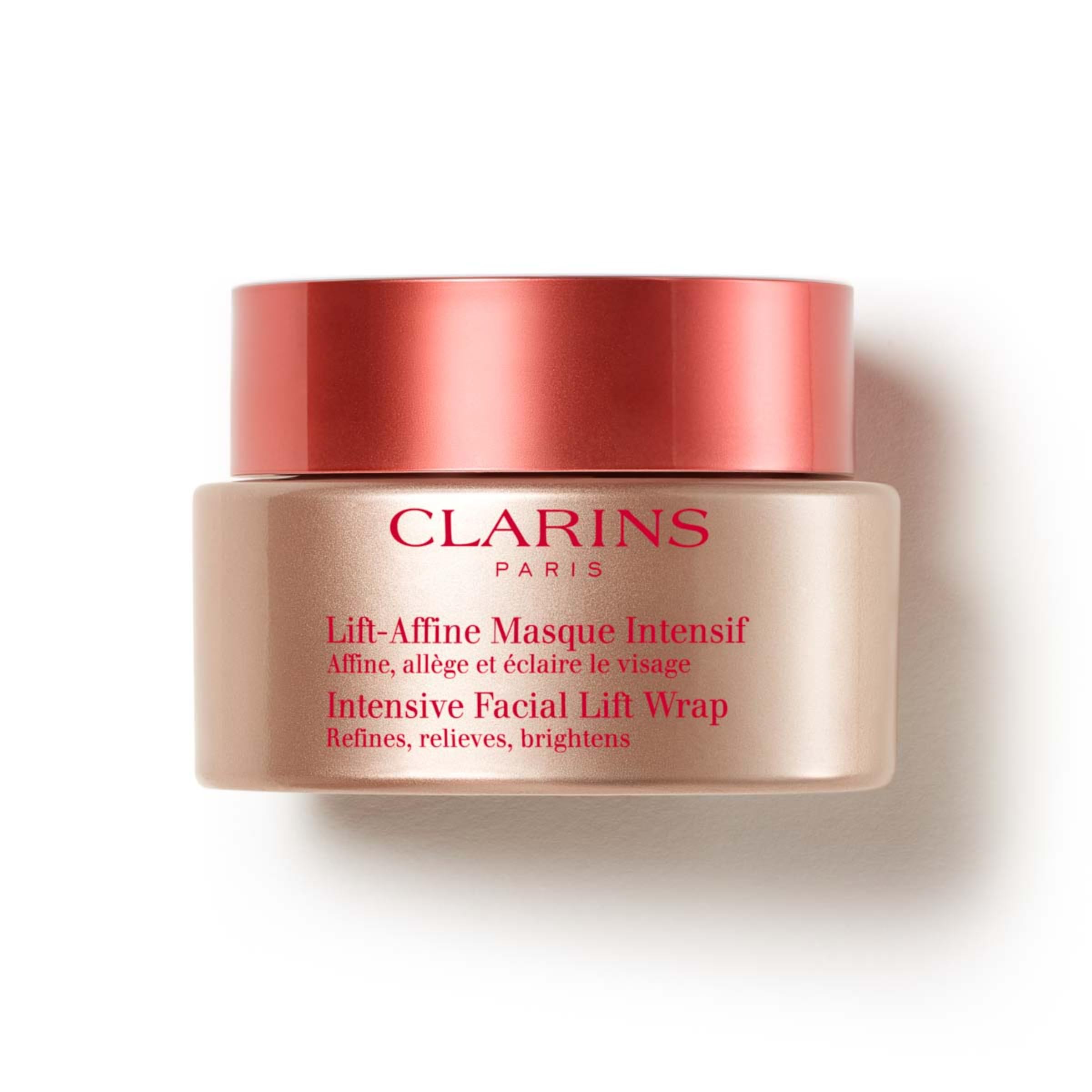 CLARINS jar front view showing packaging and product name with clear benefit