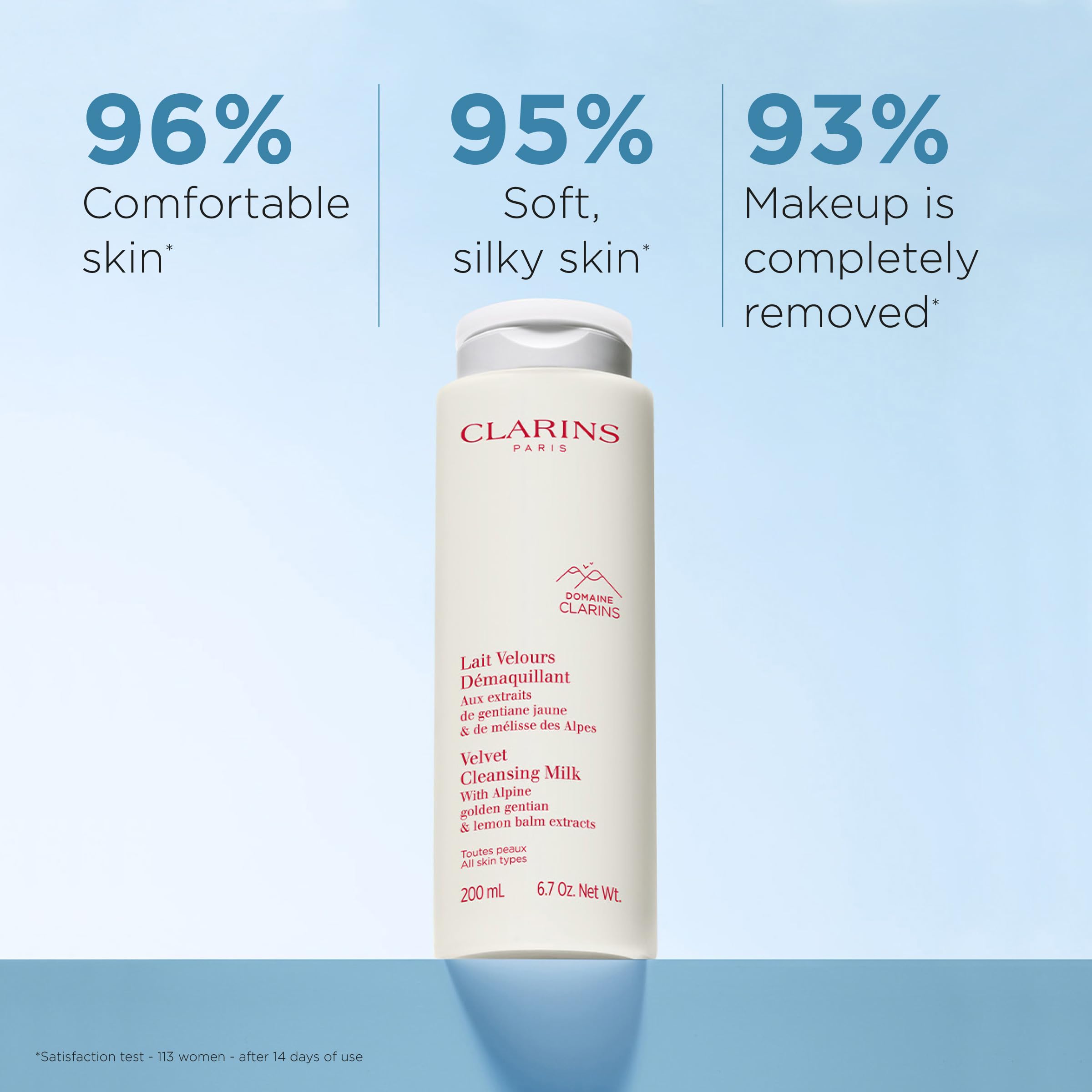 Clarins close-up of pump and cap highlighting easy controlled dispensing benefit