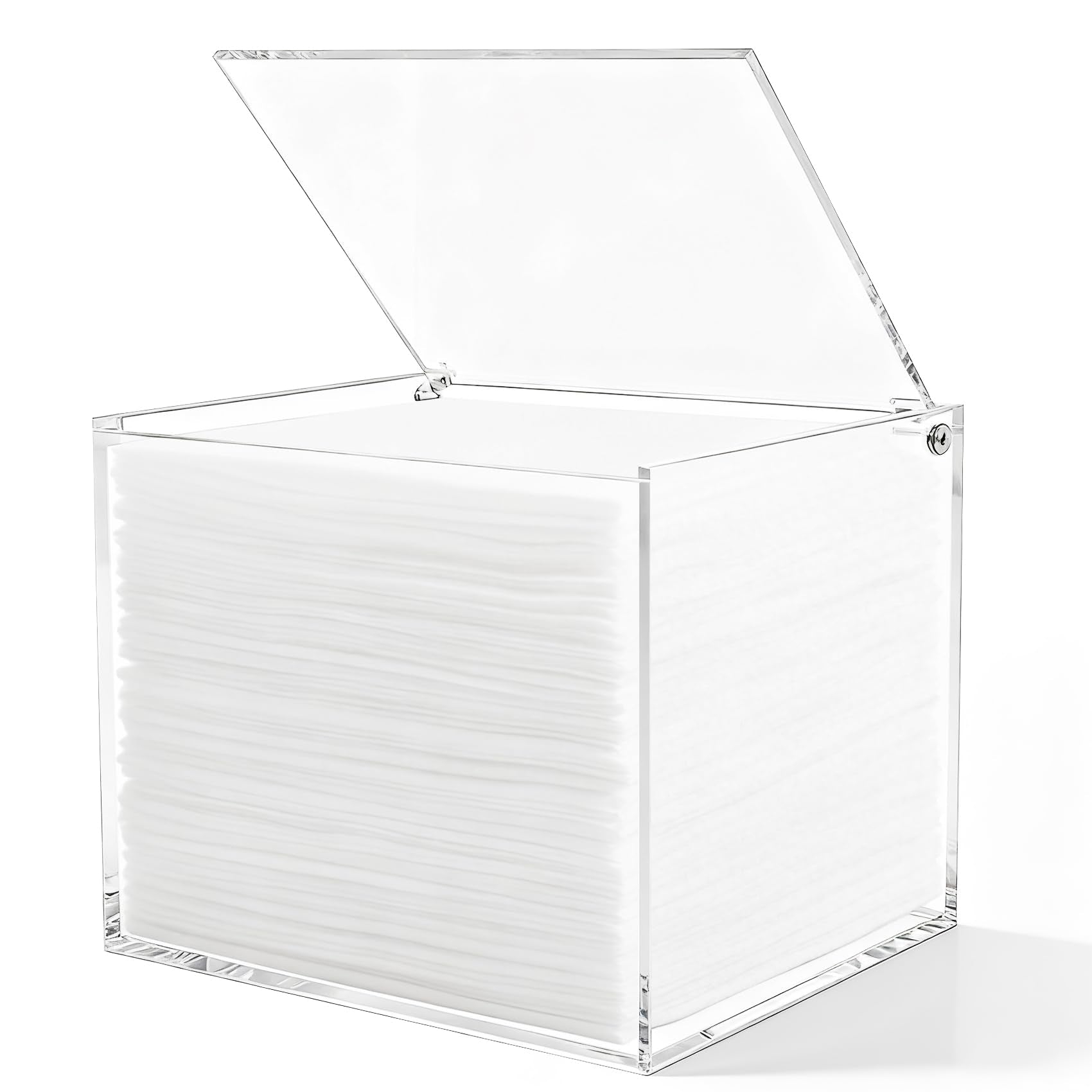 ClarityCraze front view of acrylic towel holder showing neat organization and quick access