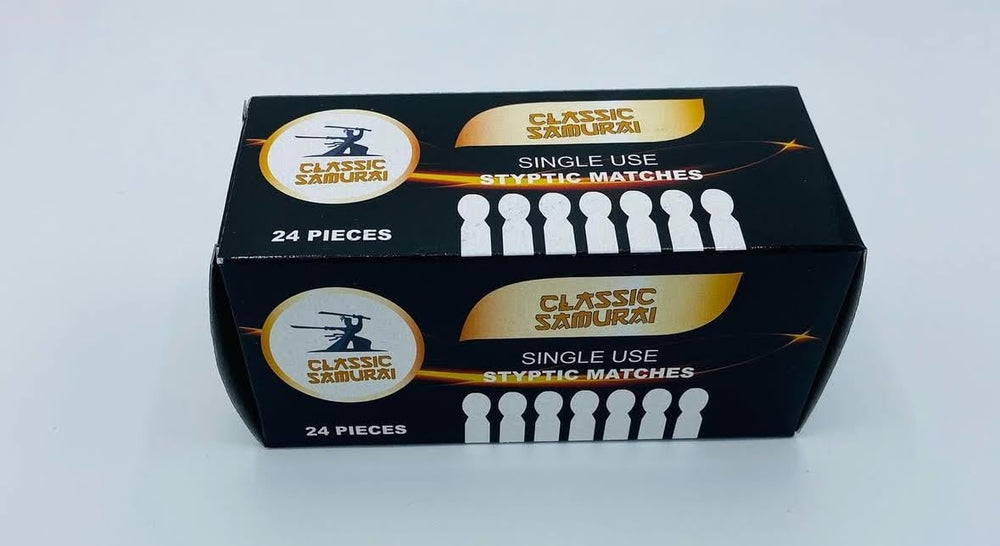 Classic Samurai match in use from a travel kit showing portable, hygienic on-the-go treatment