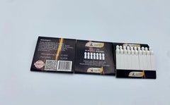 Classic Samurai matches beside common items to show scale and easy storage benefit