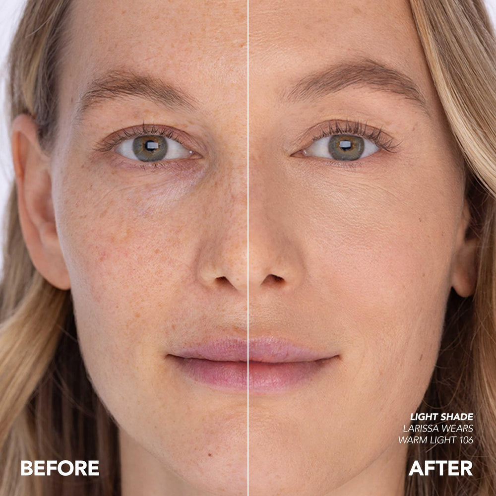 CLE CCC Cream applied with damp sponge showing dewy glass-skin finish and hydration benefit