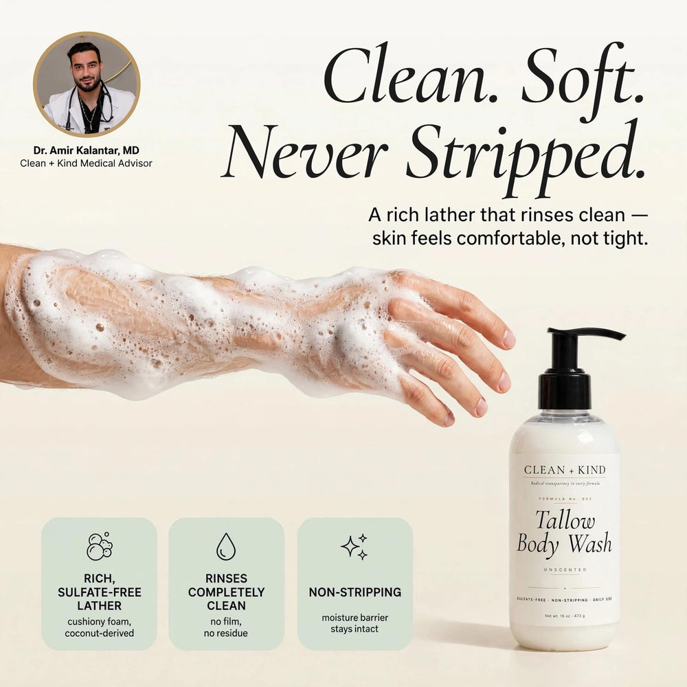 Clean + Kind ingredient label highlighting radical transparency and safety