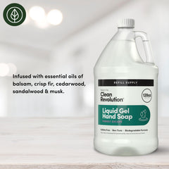 Clean Revolution gel pouring from bottle showing silky texture and easy dispense