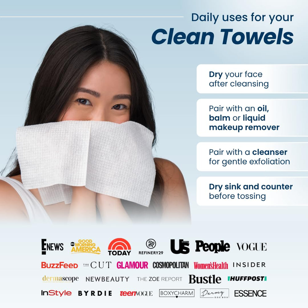 Clean Skin Club two packs stacked highlighting convenient 50-count supply