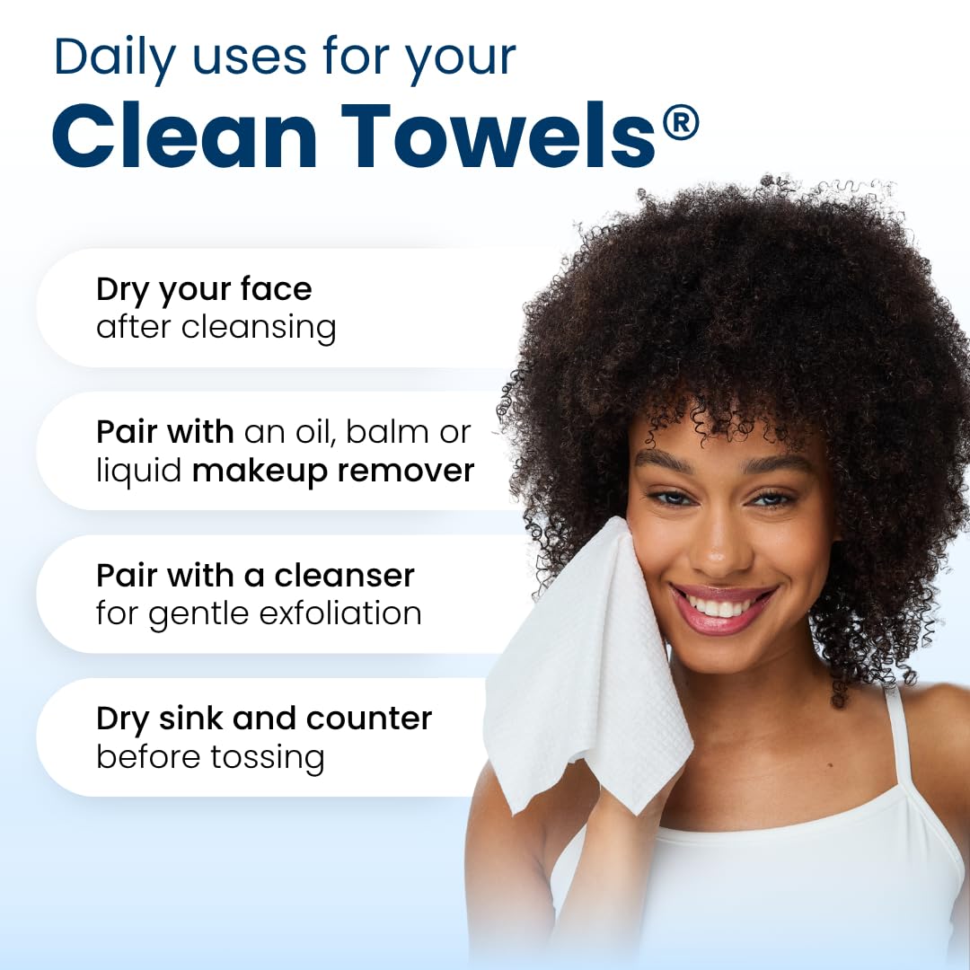 Clean Skin Club towel in dispenser showing tidy bathroom organization benefit