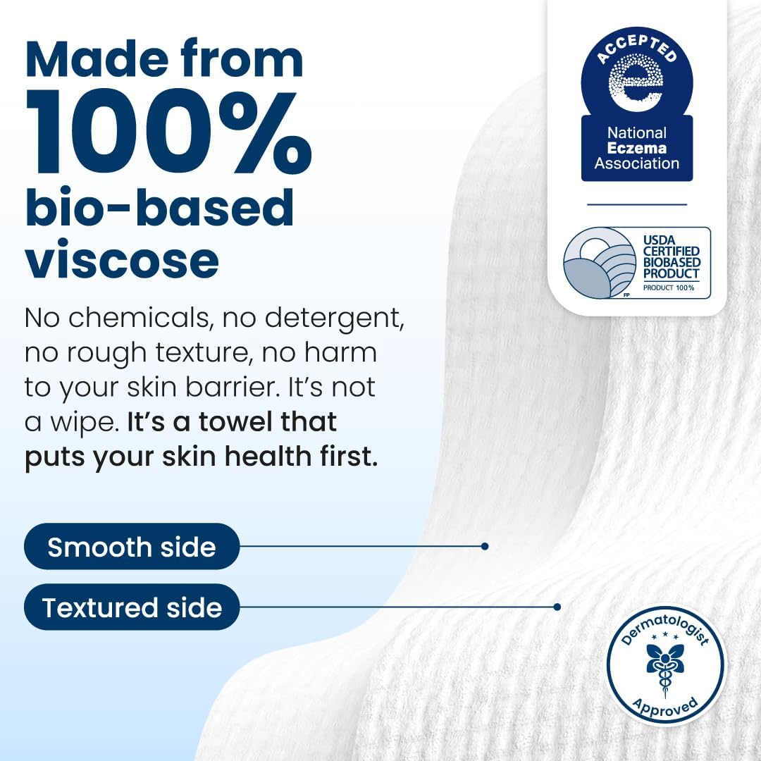 Clean Skin Club label close-up displaying dermatologist-tested and biobased claims