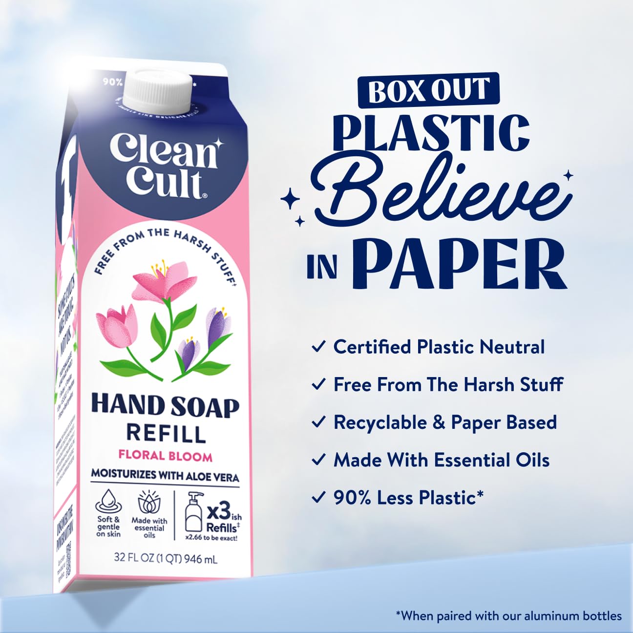 Cleancult close-up foam texture illustrating gentle moisturizing clean