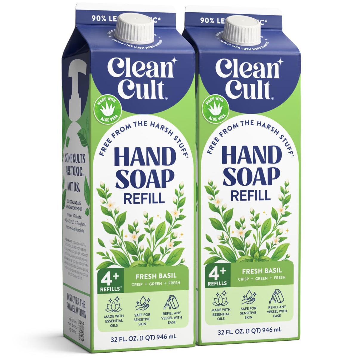 Cleancult front packaging showing recyclable paper refill and benefits