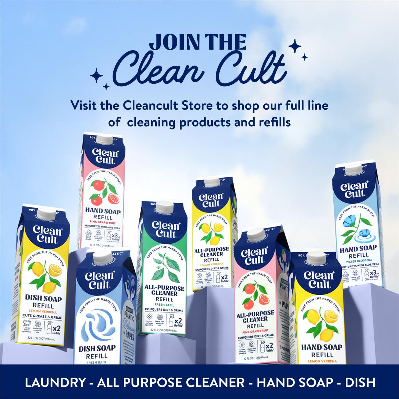 Cleancult in a kitchen sink setting promoting eco-friendly handwashing