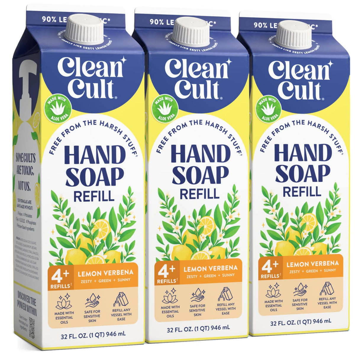 Cleancult front packaging showing lemon verbena scent and eco benefits