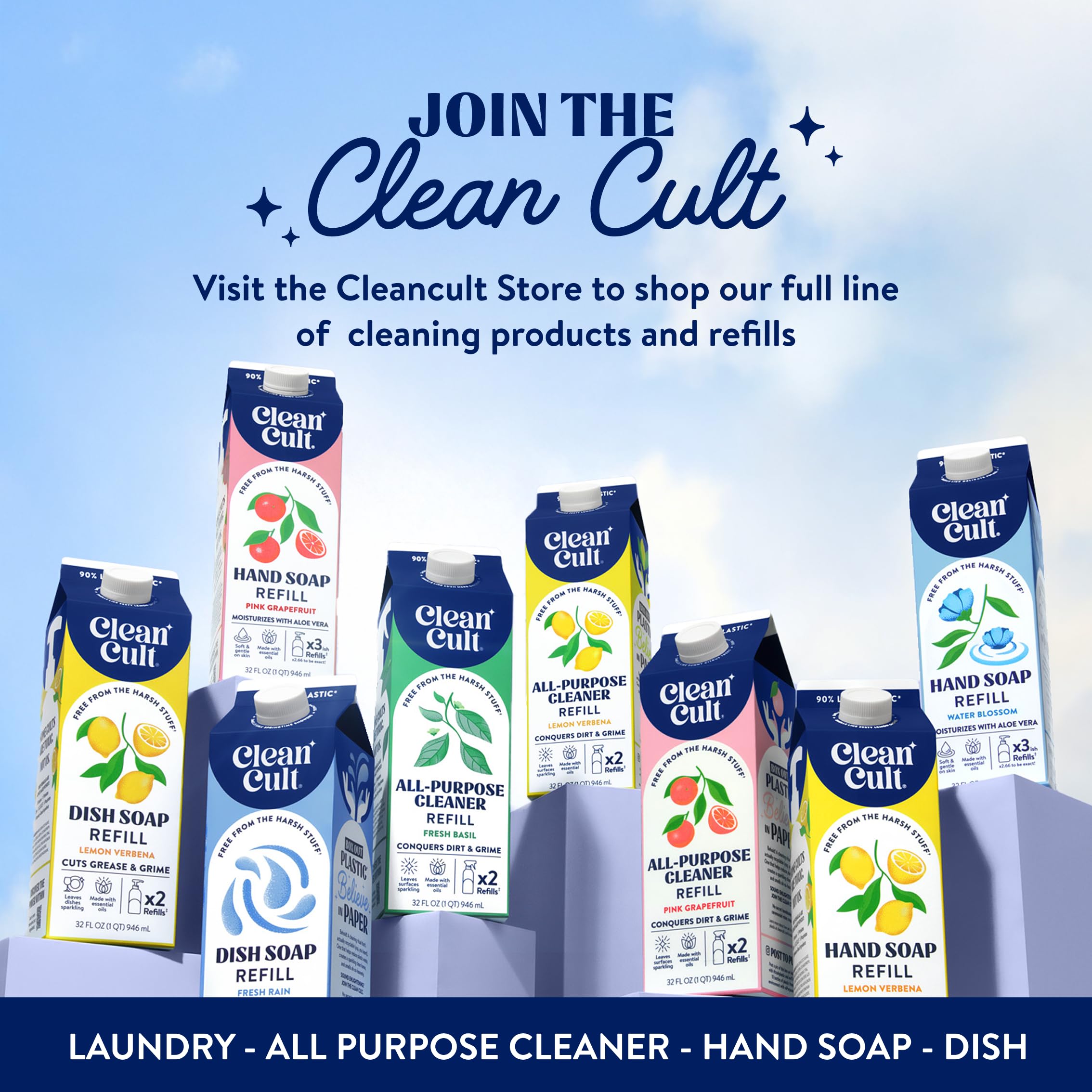 Cleancult at kitchen sink promoting fresh scent and everyday use