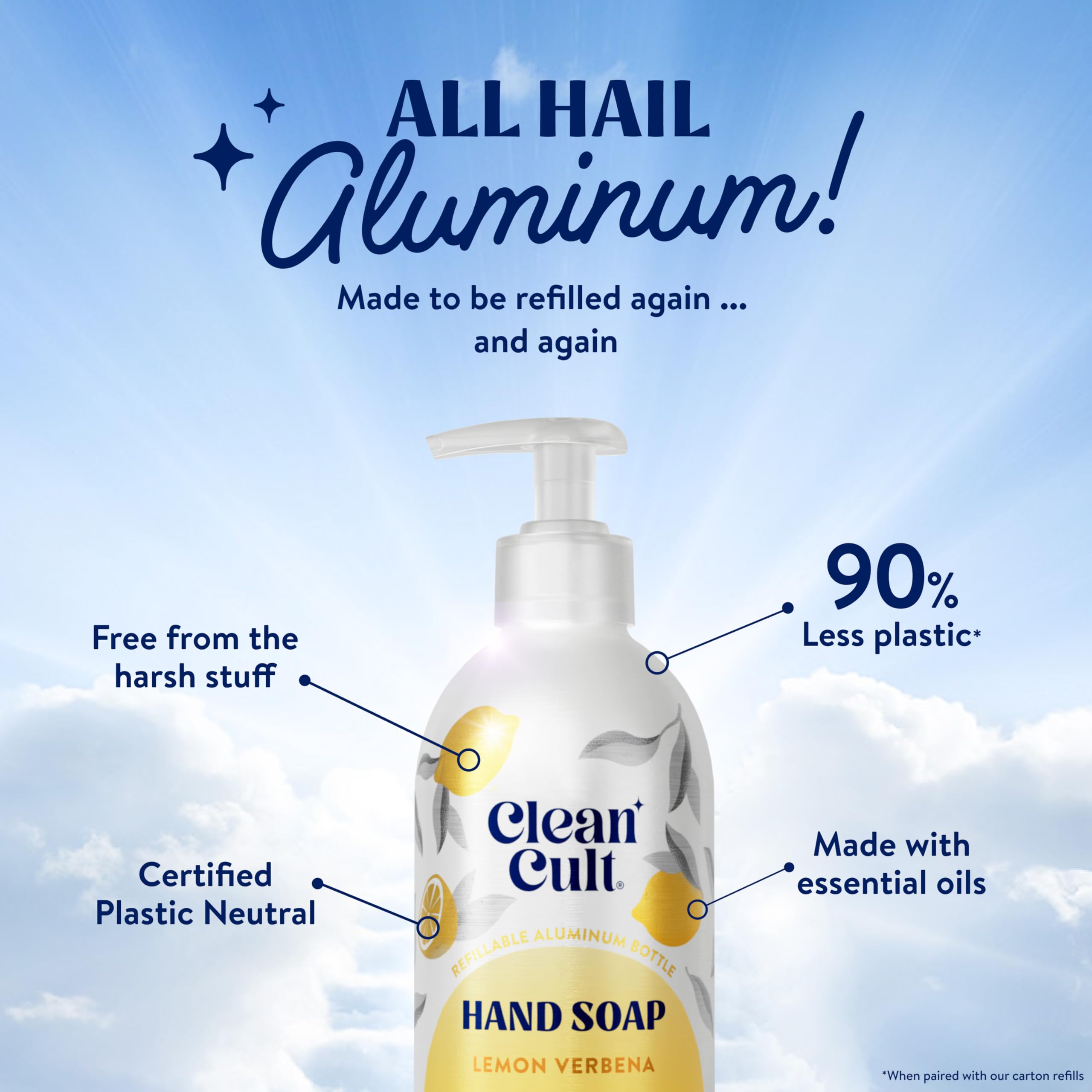 Cleancult pouring paper refill into bottle demonstrating easy low-waste refill