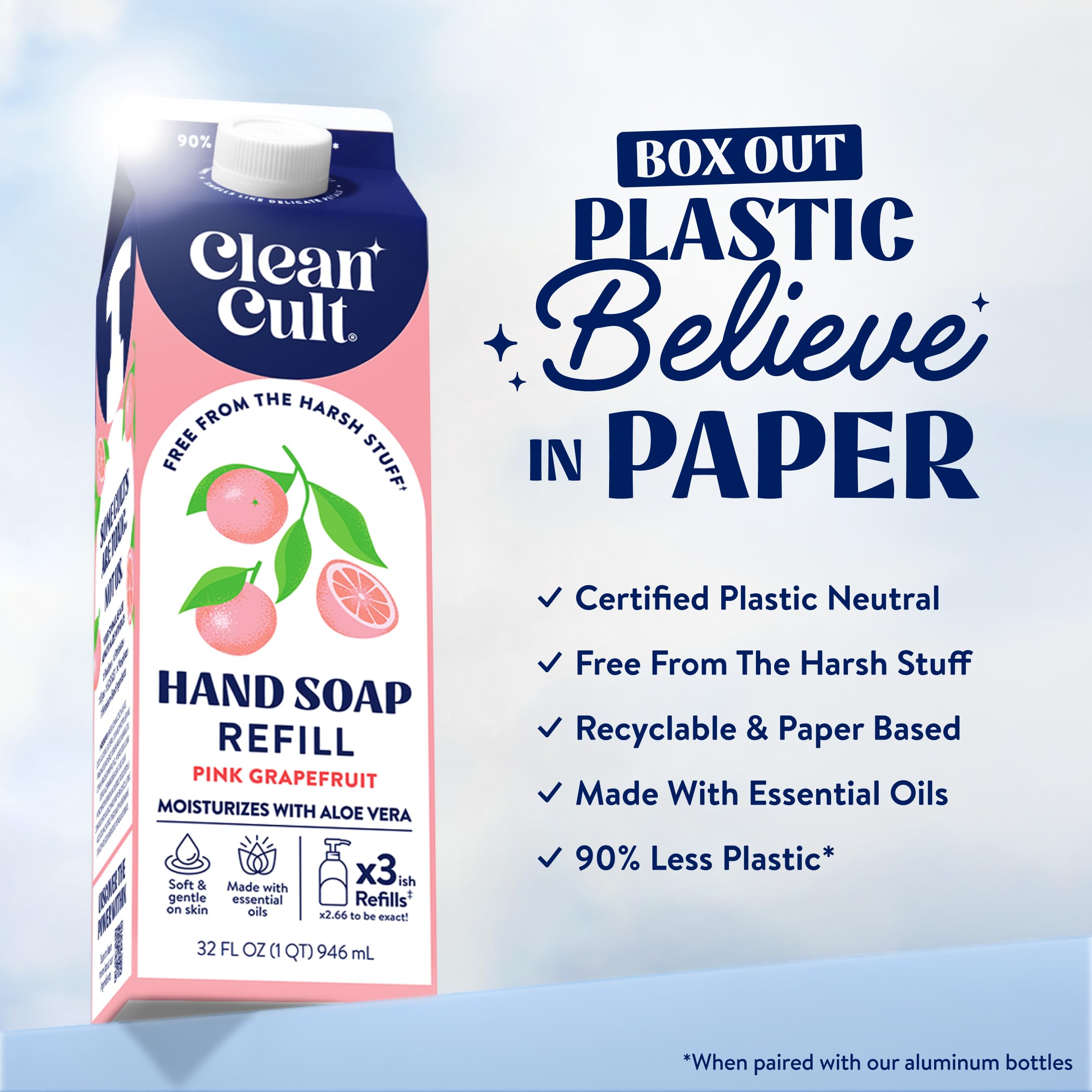 Cleancult close-up texture of soap showing creamy moisturizing lather