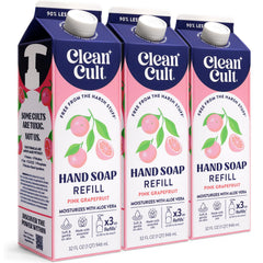 Cleancult pink grapefruit front packaging showing eco refill benefit