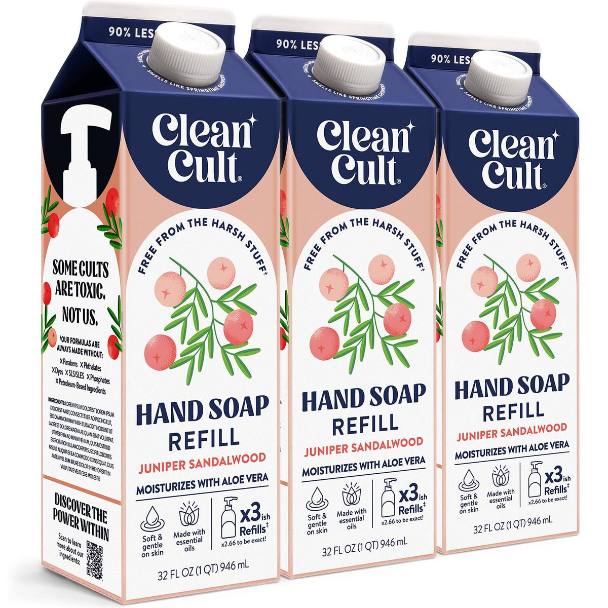Cleancult refill front packaging showing eco paper pack and clear branding for sustainability