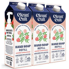 Cleancult refill front packaging showing eco paper pack and clear branding for sustainability