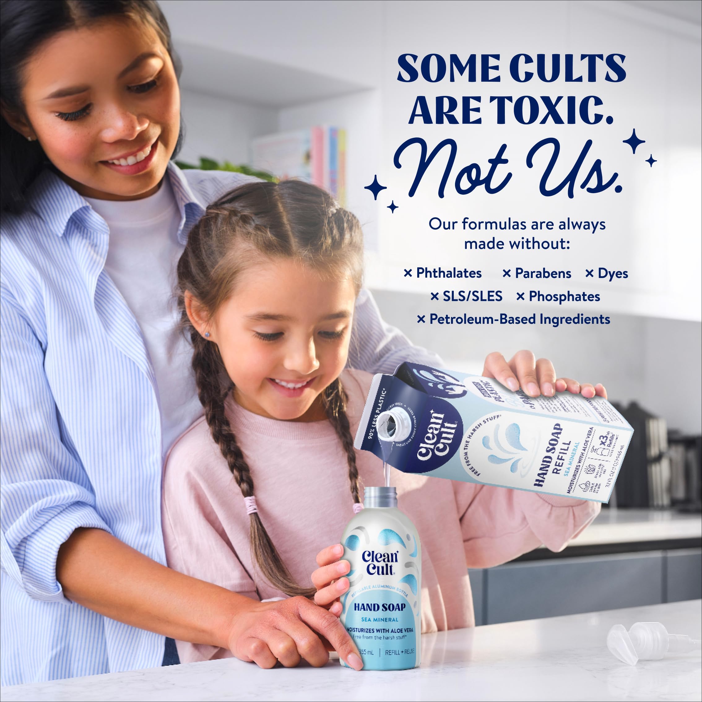 Cleancult product label and ingredient list emphasizing clean formula