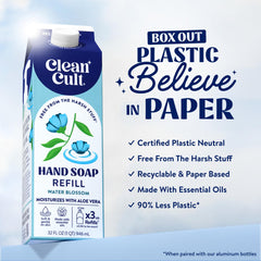 Cleancult pouch spout detail for easy refilling and spill-free transfer