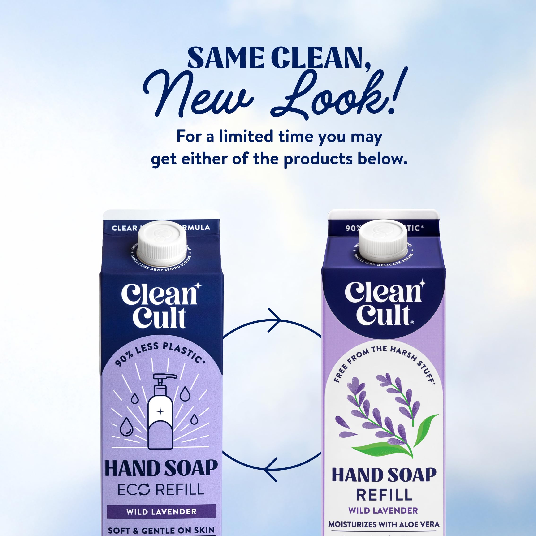 Cleancult label ingredient list close-up highlighting aloe and lavender