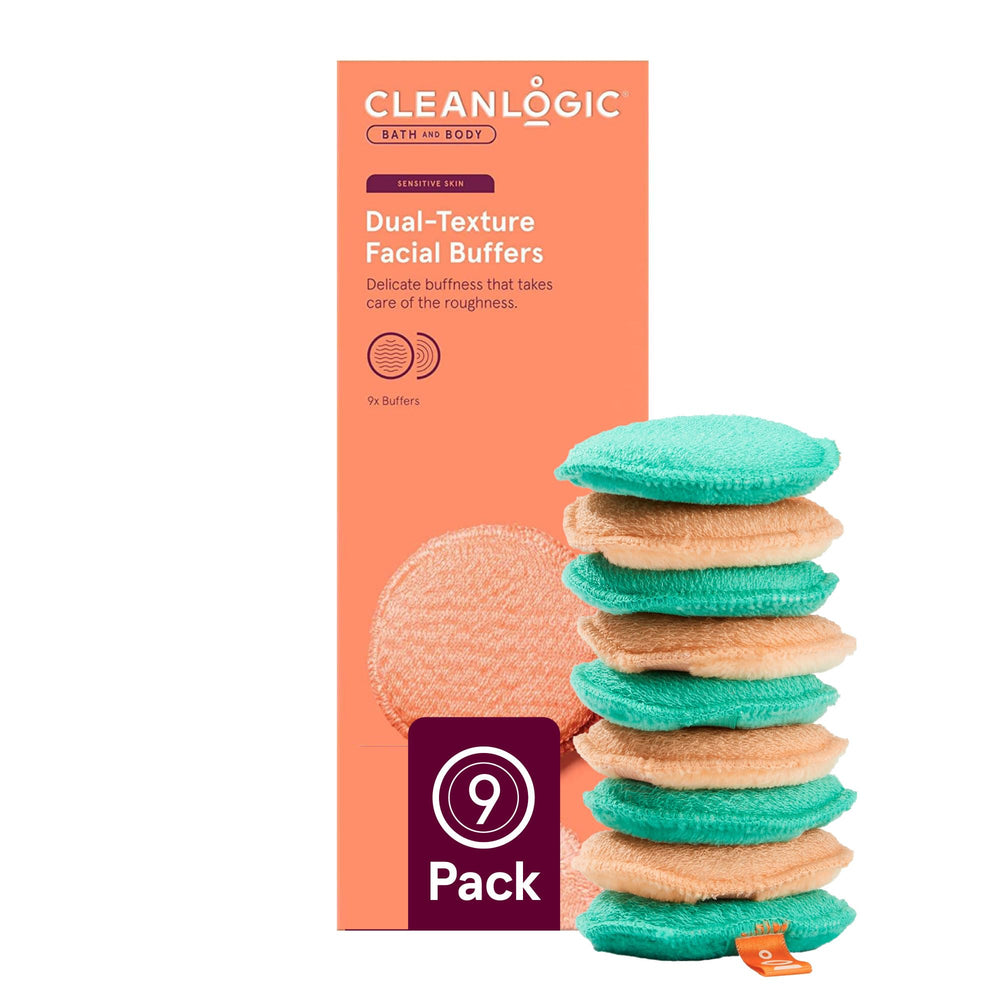 Cleanlogic front packaging showing nine reusable pads and brand benefit