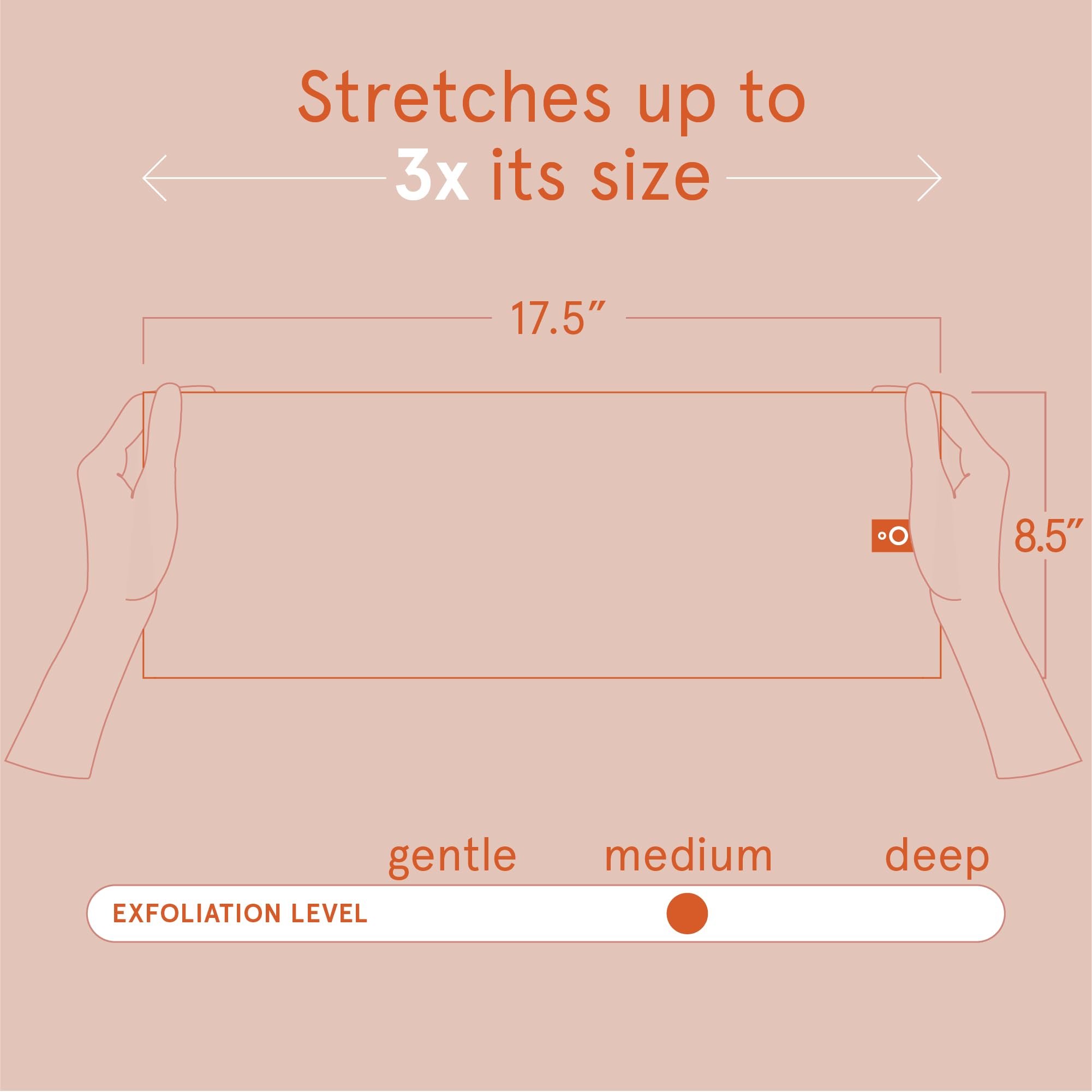 Cleanlogic cloth stretched in hand to show reach and easier coverage