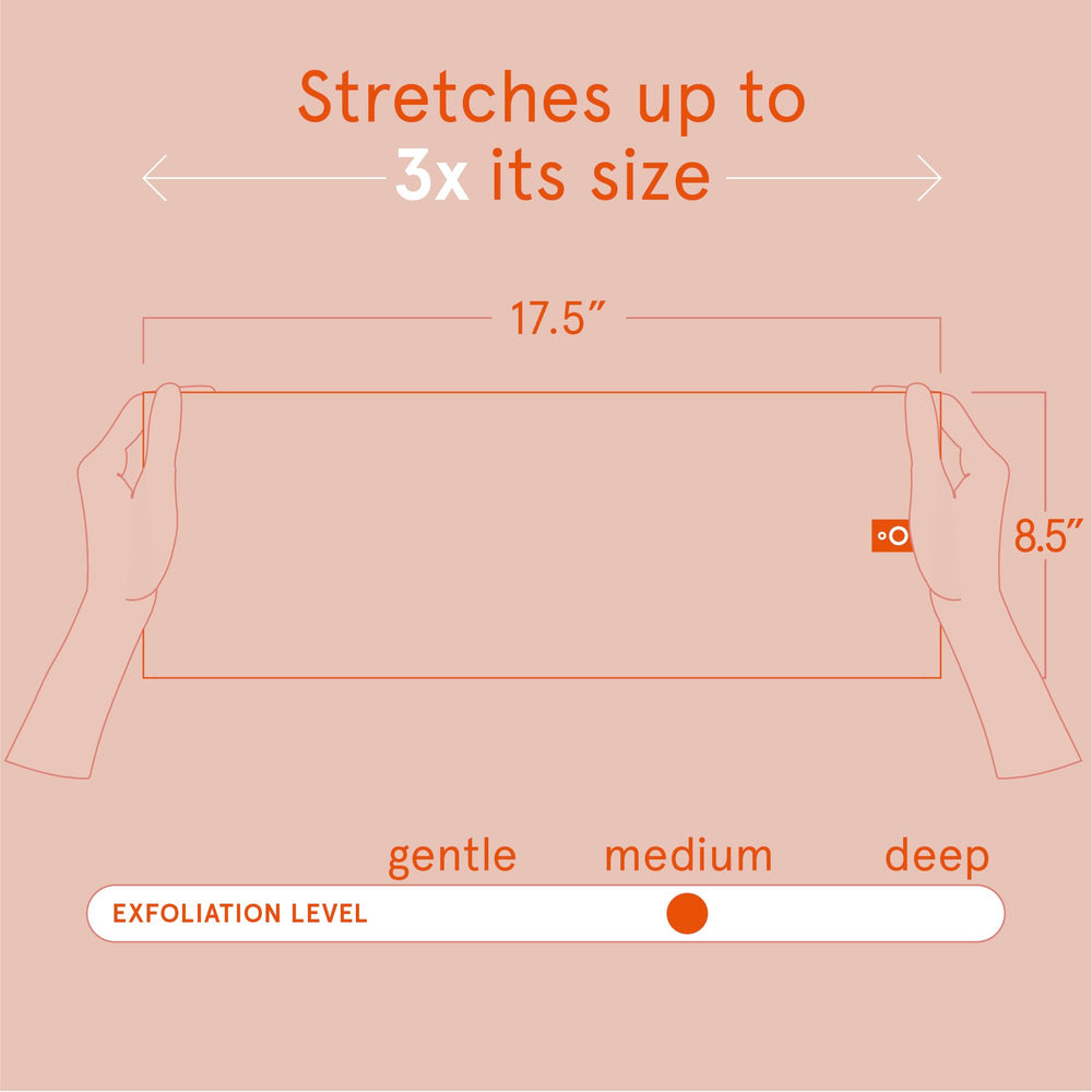 Cleanlogic cloth stretched in hand to show reach and easier coverage