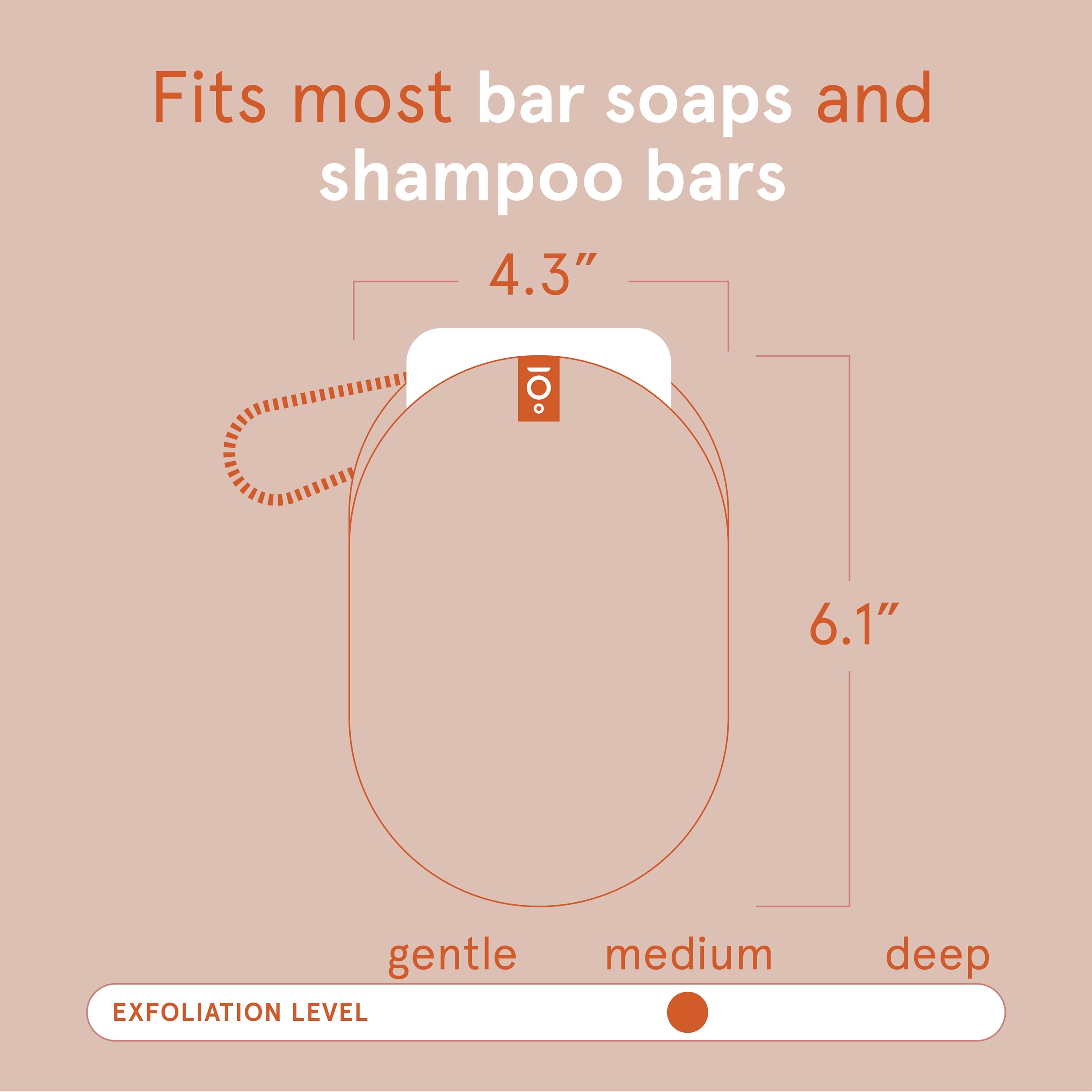 Cleanlogic mesh interior holding a bar of soap to maximize lather and prevent waste