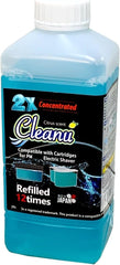 Cleanu bottle next to measuring cup demonstrating 50/50 dilution for cost savings