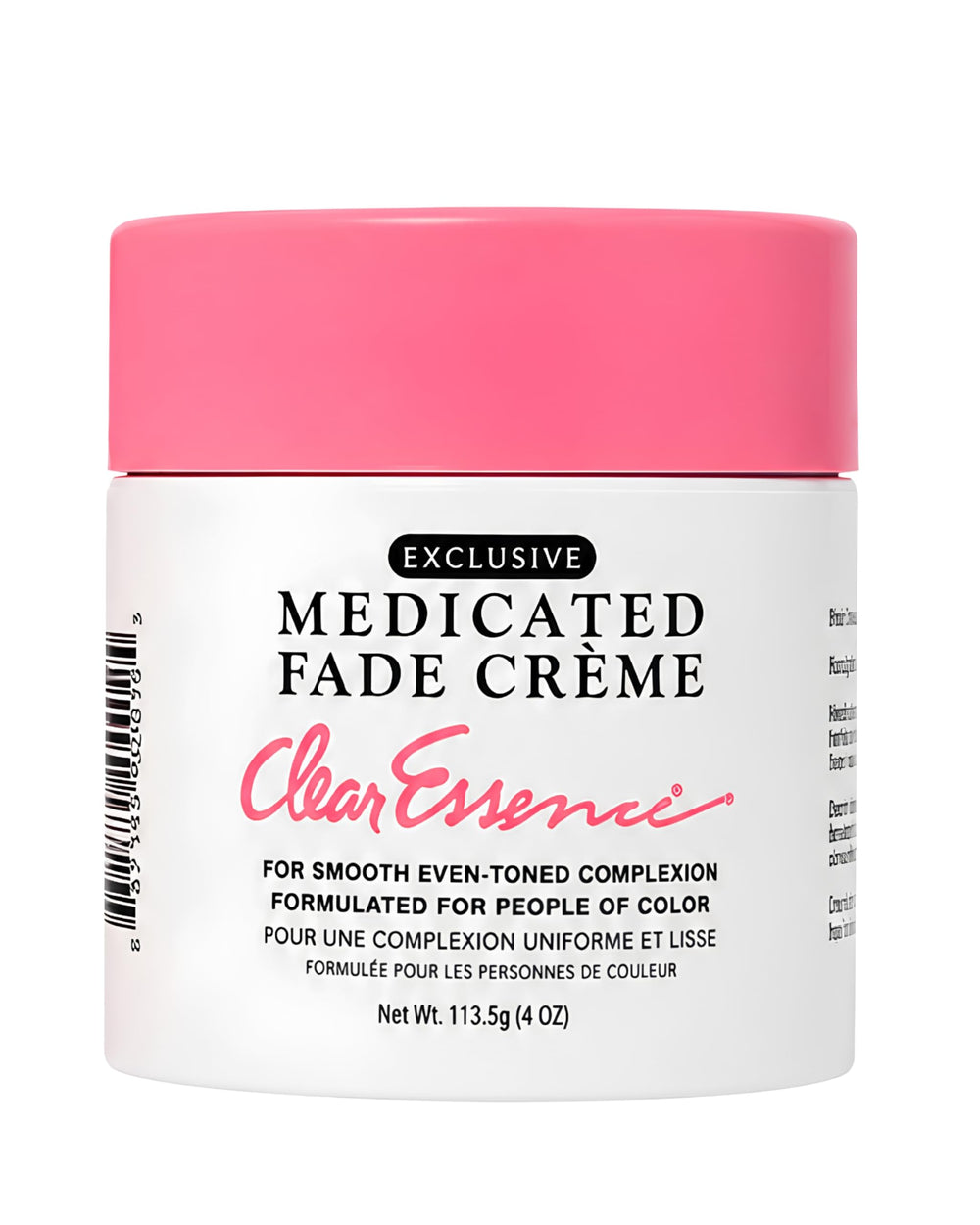 Clear Essence jar front packaging showing product and benefit of targeted tone care