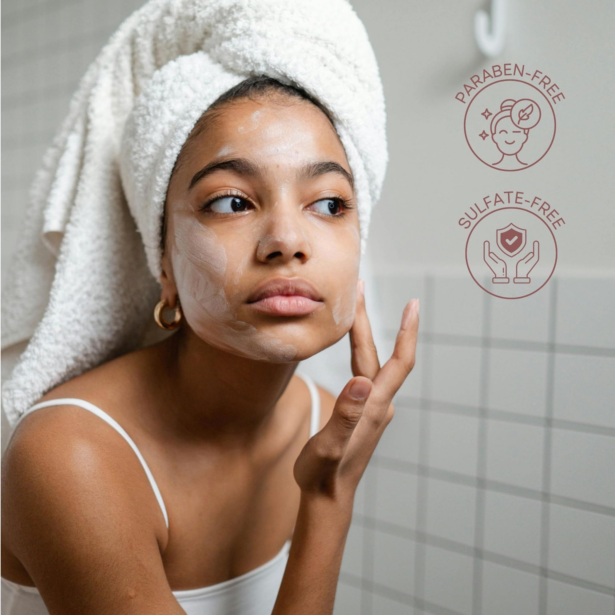 Clear Essence illustrative hands before and after to suggest improved even-looking tone