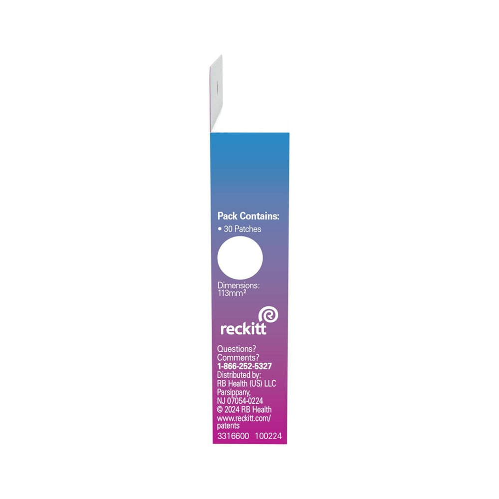 Person applying Clearasil patch at bathroom mirror demonstrating simple, mess-free routine