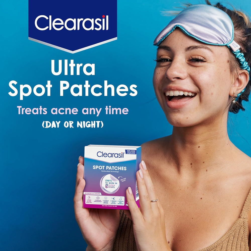 Clearasil close-up of hydrocolloid patch texture highlighting absorbent layer for fluid removal