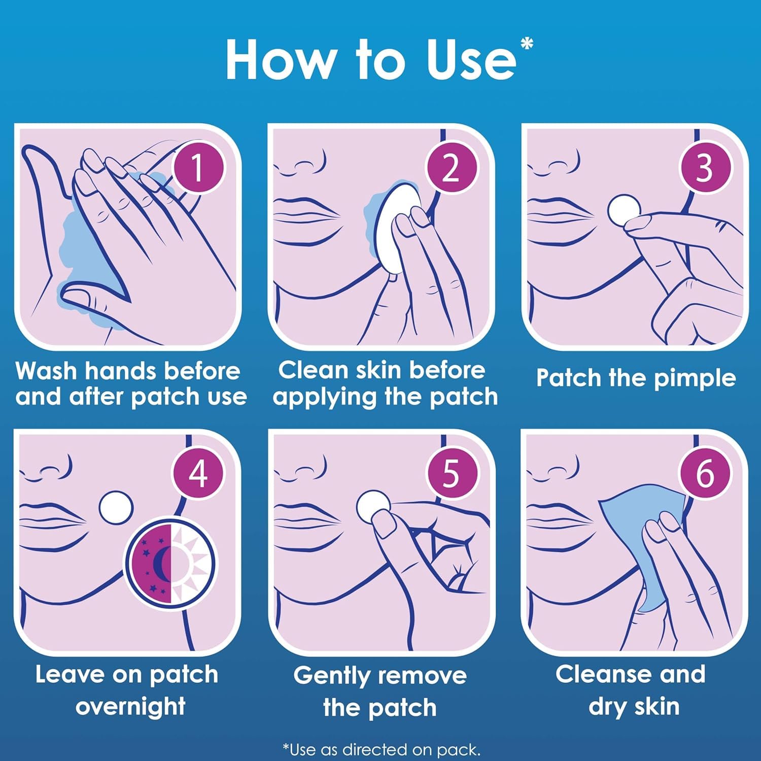 Clearasil patch beside a fingertip to show scale and easy single-spot application benefit