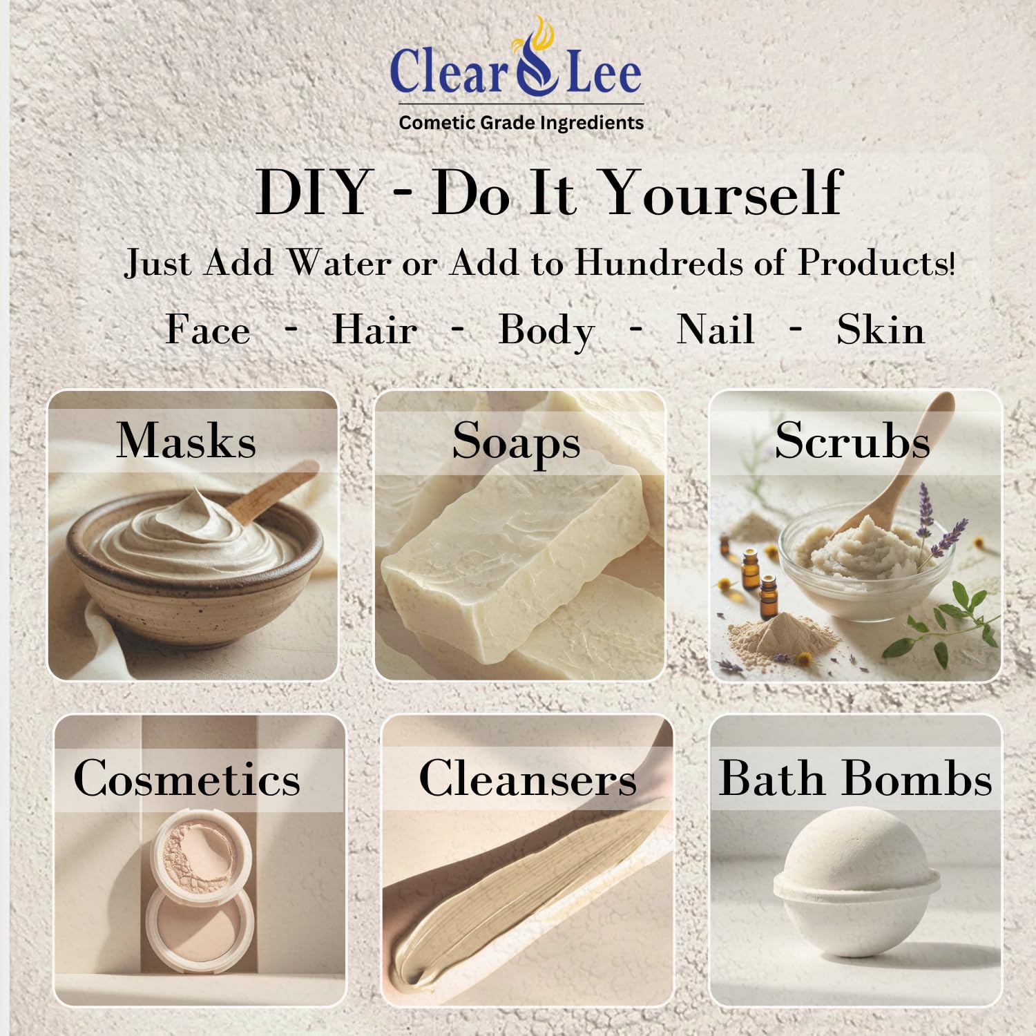 ClearLee kaolin clay mixed into a face mask bowl ready to apply for gentle detox